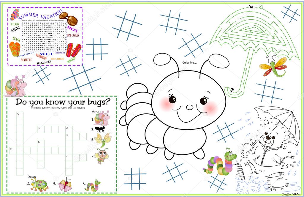 Placemat Spring Summer Printable Activity Sheet 4