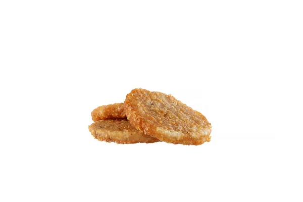 Kartoffelpuffer auf weißem Hintergrund, isoliert. Fast food — Stockfoto