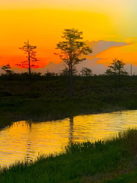 Barevný Západ Slunce Louisianě Reflektující Americké Hodnoty — Stock fotografie