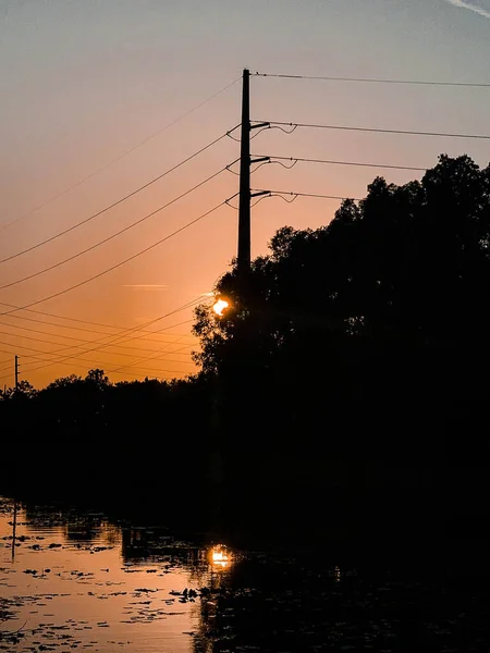 Barevný Západ Slunce Louisianě Reflektující Americké Hodnoty — Stock fotografie