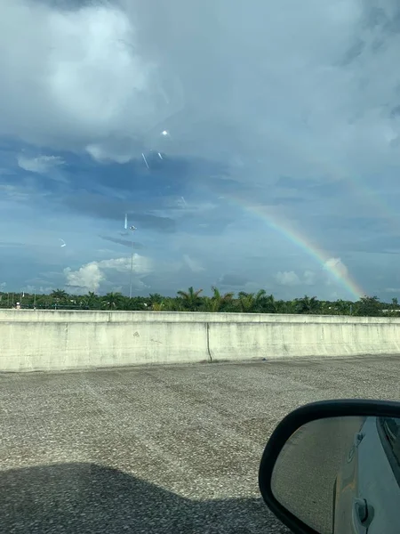 Sümpfe Und Regenbogen Südflorida Auf Dem Highway — Stockfoto