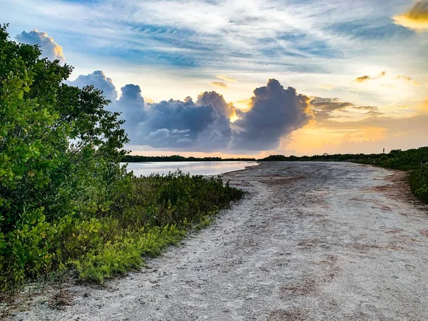 Zonsondergang Tigertail Beach San Marco Island Florida — Stockfoto