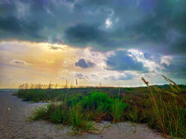 Coucher Soleil Sur Tigertail Beach San Marco Island Floride — Photo