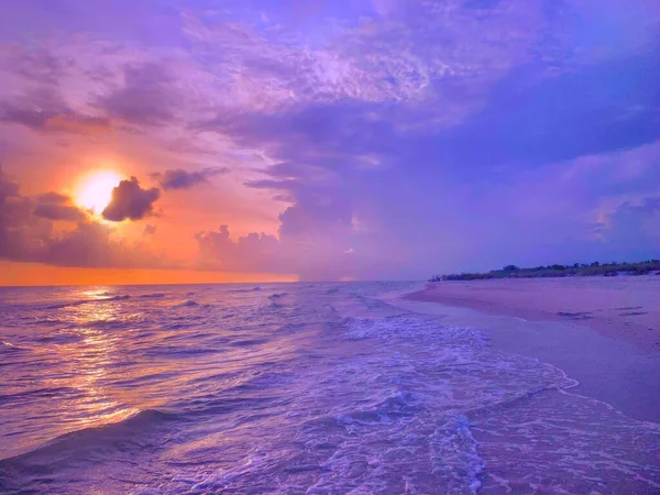 Coucher Soleil Sur Tigertail Beach San Marco Island Floride — Photo