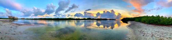 Solnedgång Tigertail Beach San Marco Island Florida — Stockfoto