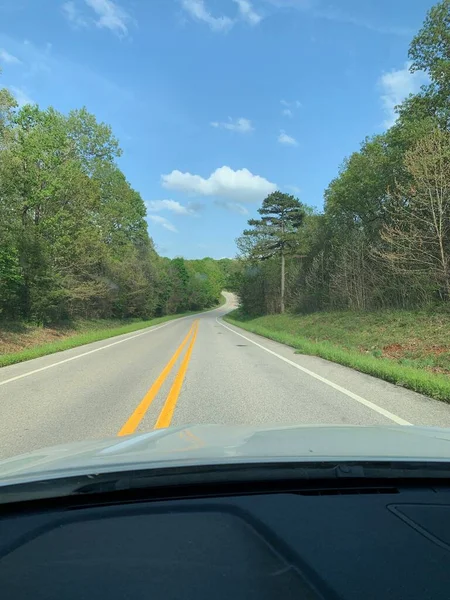 Route Dans Les Bois Arkansas Scène Rurale — Photo