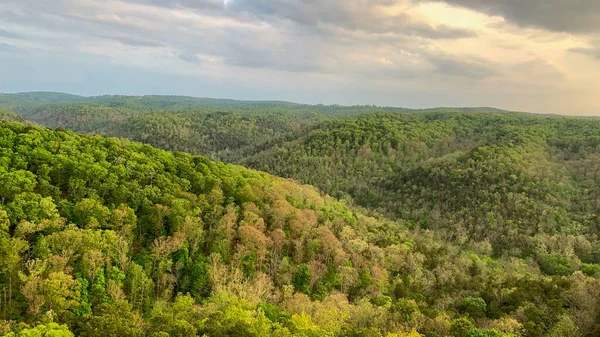 Eureka Springs Arkansas Gözcü Kulesinden Renkli Gün Batımı — Stok fotoğraf