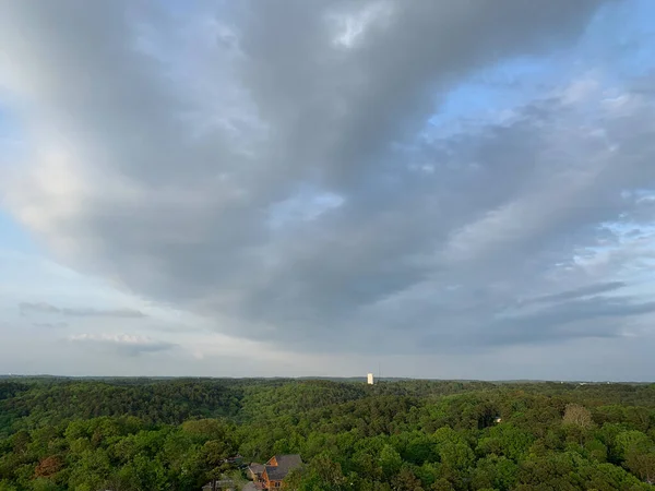 Colorido Atardecer Eureka Springs Arkansas Desde Una Torre Vigilancia — Foto de Stock