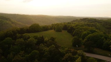 Eureka Springs, Arkansas 'ta gözcü kulesinden renkli gün batımı