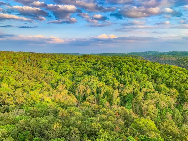 Kolorowy Zachód Słońca Eureka Springs Arkansas Wieży Widokowej — Zdjęcie stockowe