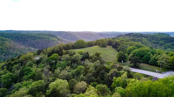 Pôr Sol Colorido Eureka Springs Arkansas Uma Torre Vigia — Fotografia de Stock