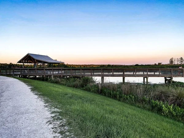 Süsswasser Feuchtgebiete Park Bei Sonnenuntergang — Stockfoto