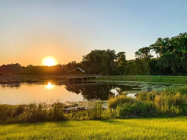 Houten Paviljoen Moerassen Van Florida — Stockfoto