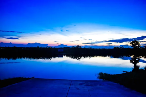 Wschód Słońca Nad Bagnami Loxahatchee Everglades Pompano Floryda — Zdjęcie stockowe