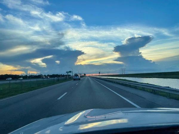 Nubes Lluvia Pantano Louisiana Durante Huracán —  Fotos de Stock