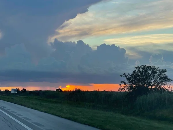 Nubes Lluvia Pantano Louisiana Durante Huracán —  Fotos de Stock