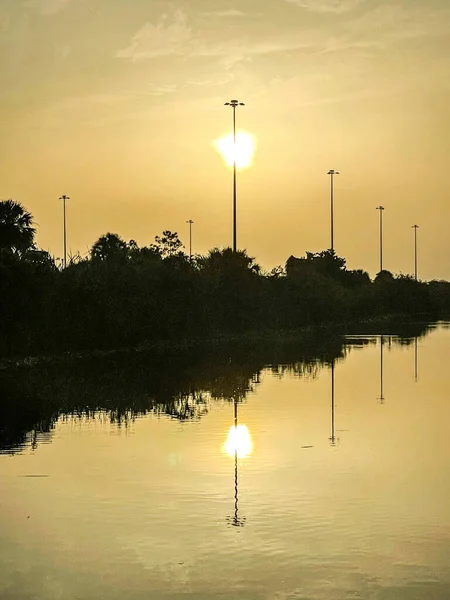 Salida Del Sol Pantano Del Sur Florida Día Nublado —  Fotos de Stock