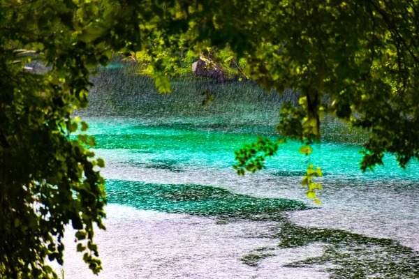 Türkisfarbenes Wasser Der Süßwasserquellen Floridas Während Eines Regensturms — Stockfoto