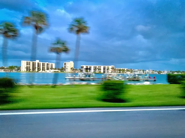 Conduite West Palm Beach Floride Avec Vue Sur Voie Navigable — Photo