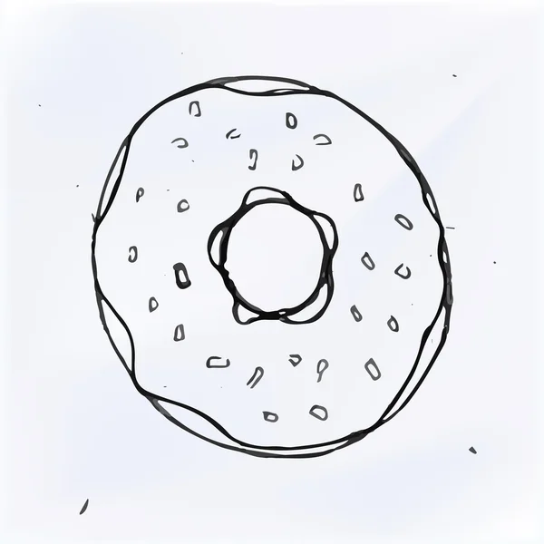 Einfaches Doodle Donut — Stockvektor