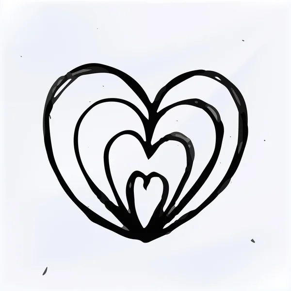 Simple doodle Heart — Stock Vector