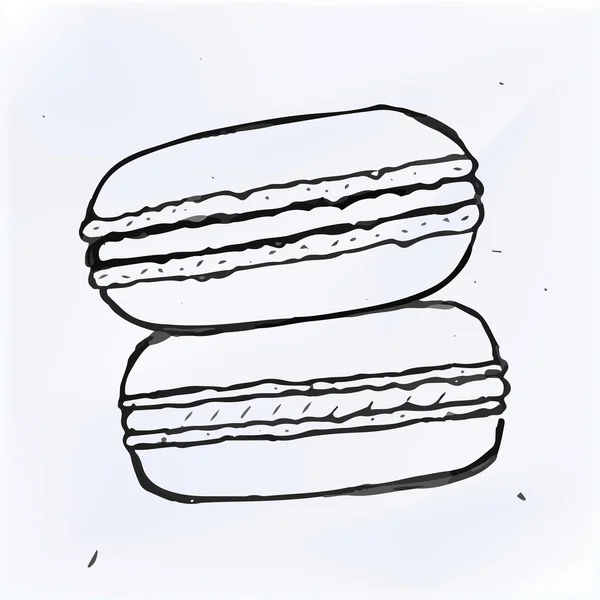 Två Doodle Macarons — Stock vektor