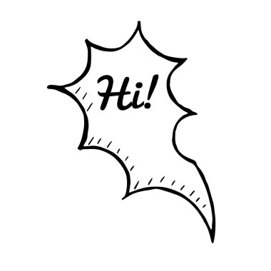 Karikatür konuşma balonu Merhaba