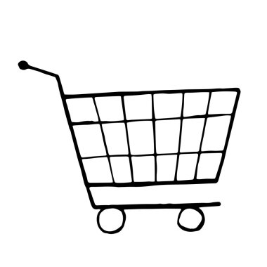 Arabası alışveriş çizim doodle