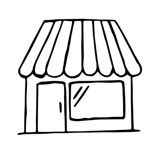 Ícone de loja desenhado à mão —  Vetores de Stock