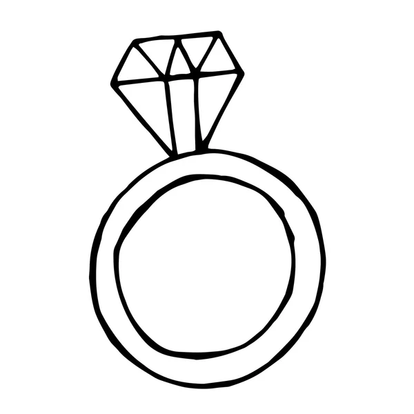 Anillo con diamante grande — Archivo Imágenes Vectoriales