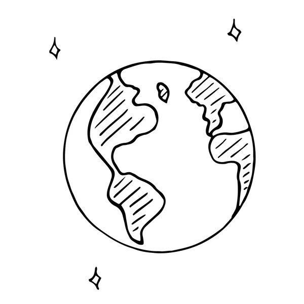 Doodle icono globo — Vector de stock