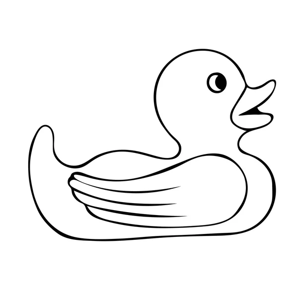 Doodle guma ikona kaczka — Wektor stockowy