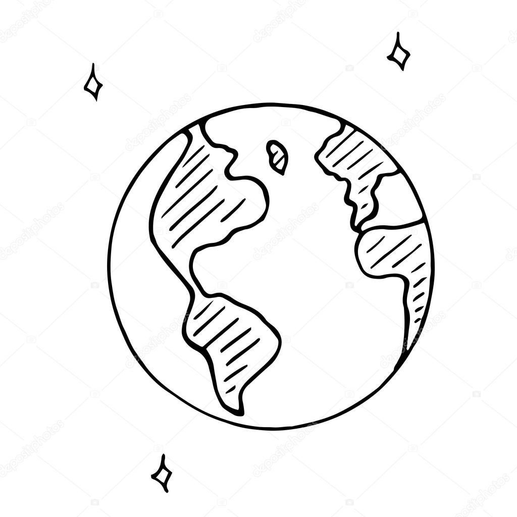 Doodle globe icon