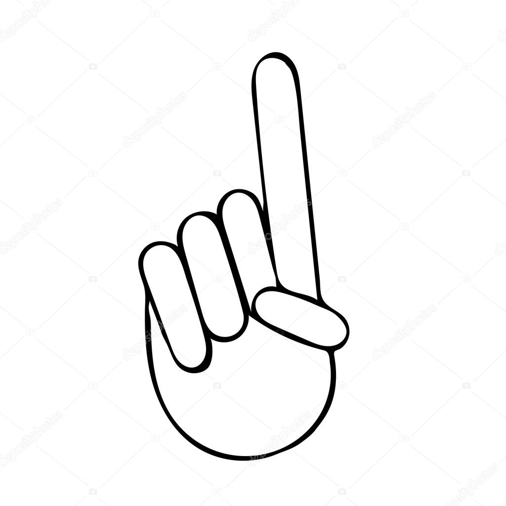Hand with one finger pointing up