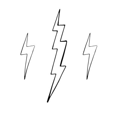 Basit yıldırım doodle kümesi