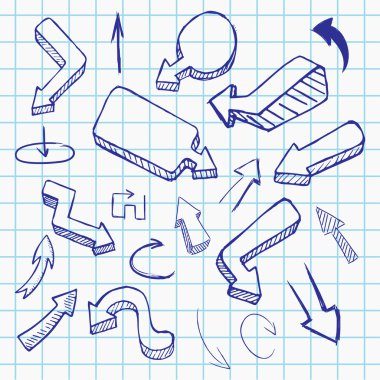 Doodle ok koleksiyonu