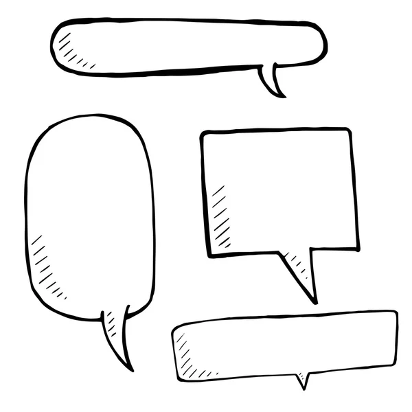 Hand drawn speech bubbles — Stock Vector