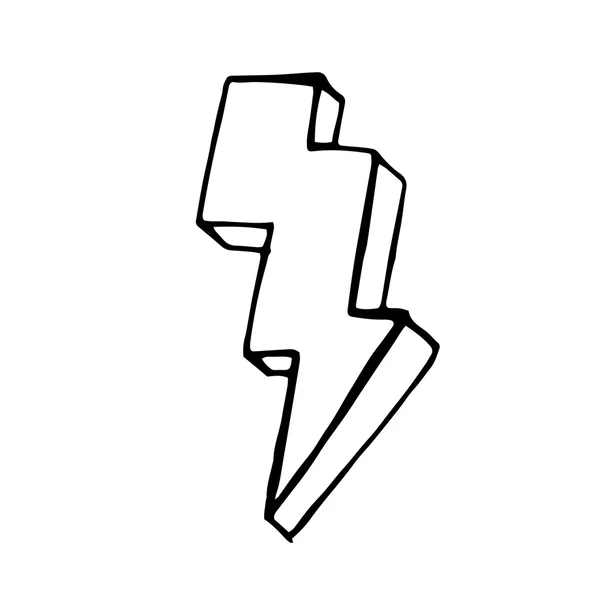 Lightning bolt doodle — Stock Vector