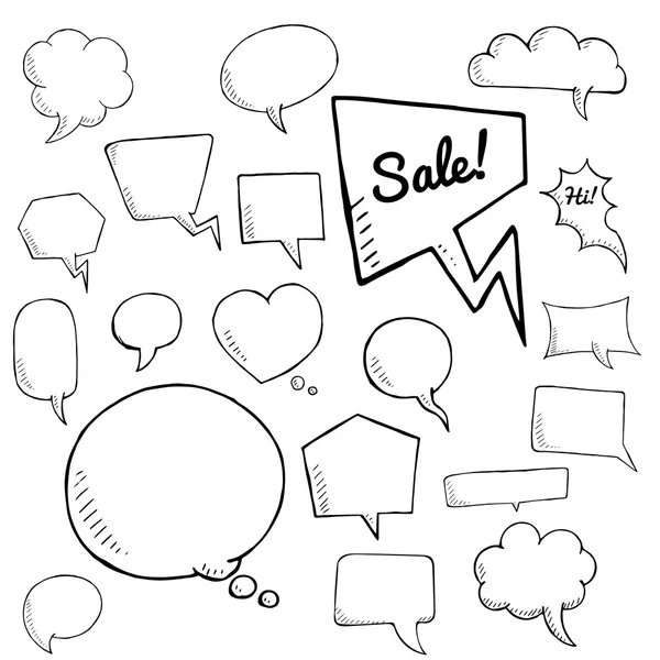 Group of doodle speech bubbles — Stock Vector