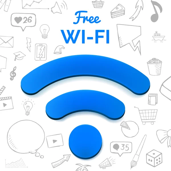 Free wi-fi sign — Stock Vector