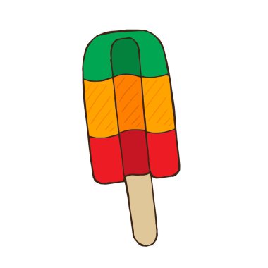 renkli doodle Buz lolly