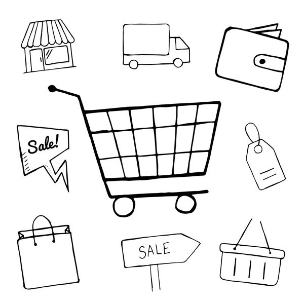 Conjunto de iconos de compras — Vector de stock