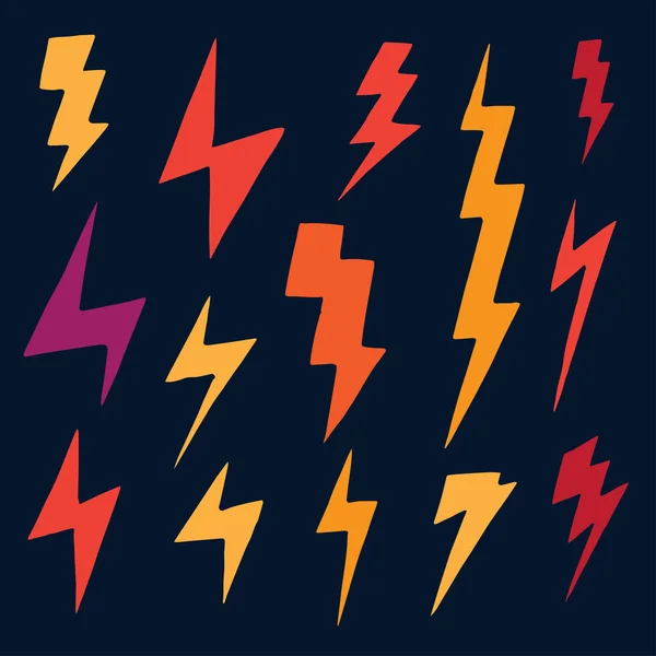 낙서 간단한 lightnings의 집합 — 스톡 벡터