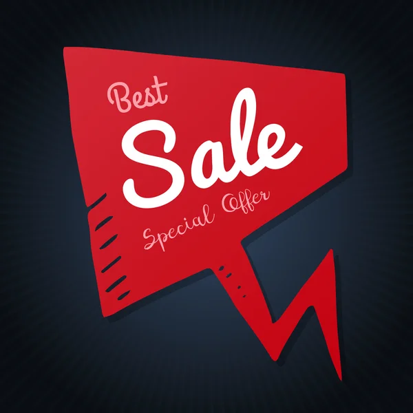 Melhor venda bolha de discurso vermelho — Vetor de Stock