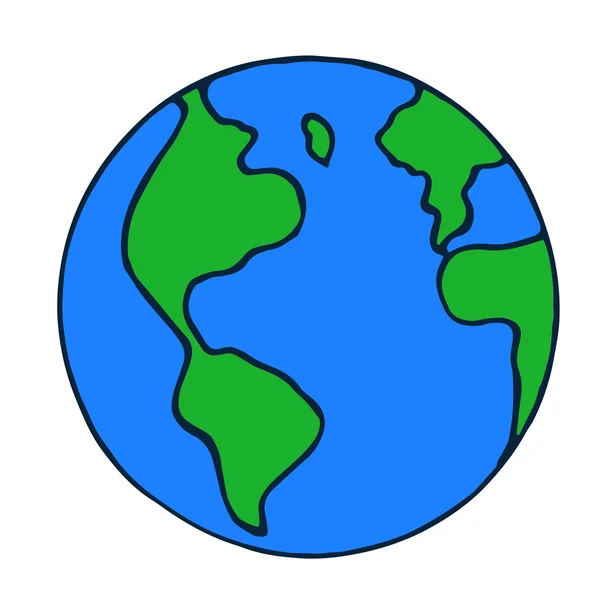 Doodle Earth Globus-Ikone — Stockvektor