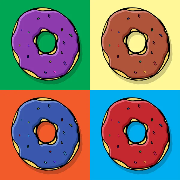 Conjunto de pastelaria café doodles donuts Ilustrações De Stock Royalty-Free