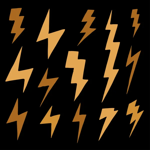 Uppsättning av enkla lightning doodle — Stock vektor