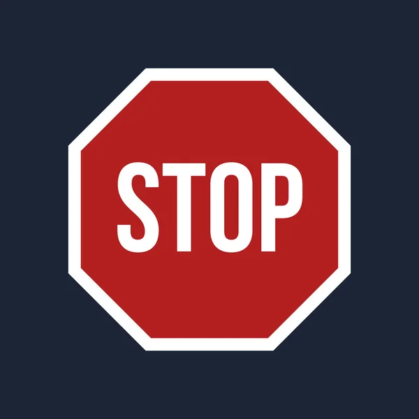 Señal de stop en negro — Vector de stock