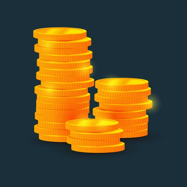 Columns of coins, money — Stock Vector