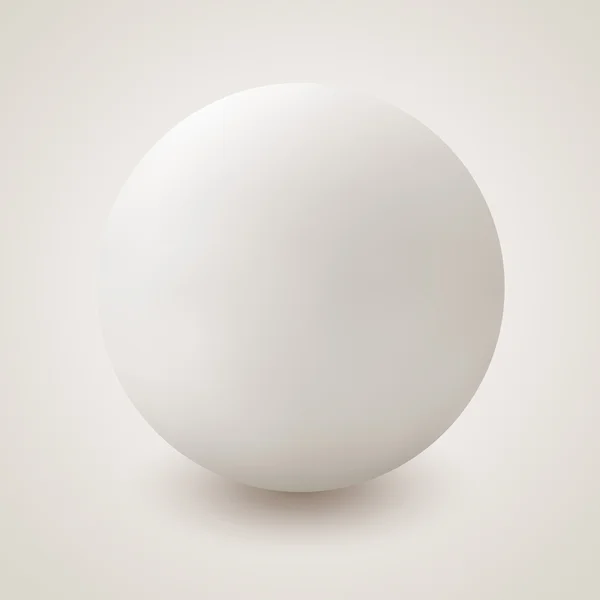 Witte bol met schaduw — Stockvector